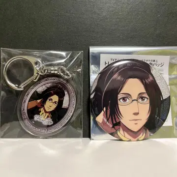 가라오케의 철인 진격의 거인 글리터 캔뱃지 아크릴 스트로우 참 한지