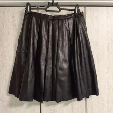 그램스 Gramme's 인조 가죽 플리츠 미니 스커트 일본제