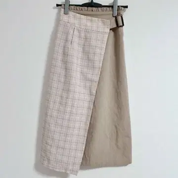 [ MAJESTIC ] 체크 무늬 롱 플리츠 플레어 스커트 여성용