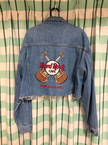 Hard Rock Cafe 크롭 데님 자켓