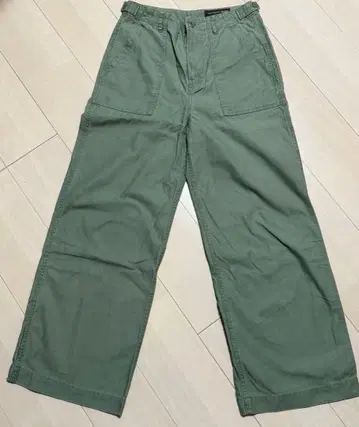 URBAN RESEARCH DOORS 와이드 베이커 팬츠 카키 40