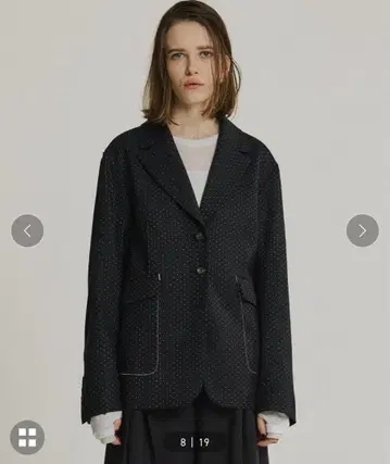 PUBLIC TOKYO 더블 크로스 노치 라펠 자켓 NAVY 2