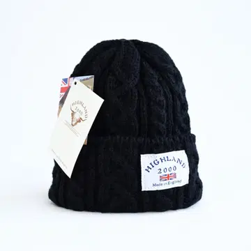 새상품 HIGHLAND 2000 남녀 공용 영국제 알파카 니트 모자 Br