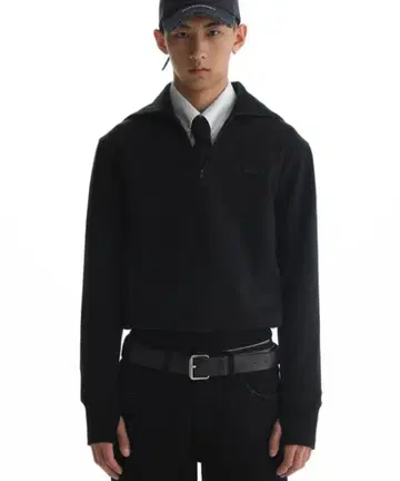 MASONPRINCE 하프 지퍼 맨투맨 썸홀 블랙 M