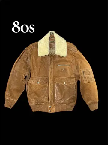 80s 빈티지 천연 가죽 봄버 자켓 아메카지 기무라 타쿠야 착용