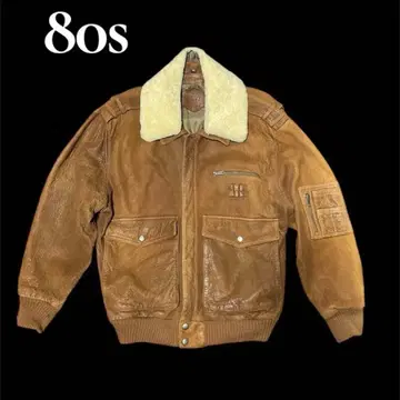 80s 빈티지 천연 가죽 봄버 자켓 아메카지 기무라 타쿠야 착용