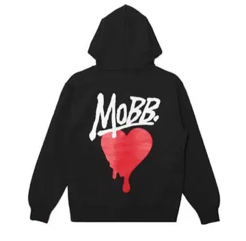MOBB 후드 부착 후드티 블랙