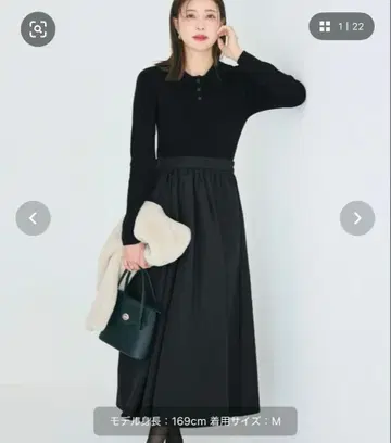 coca 폴로 니트 원피스 블랙