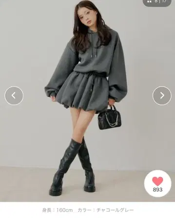 CHICO 미사용 새상품 맨투맨 벌룬 미니 원피스