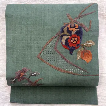 순수 실크 상가라 자수 나고야 오비