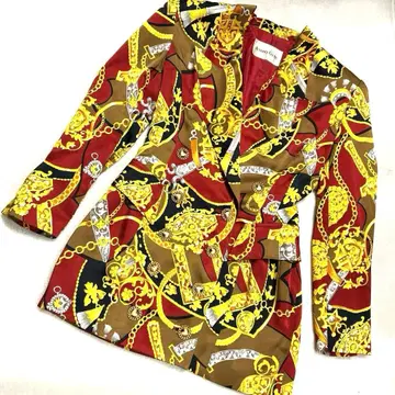 버블 자켓 스카프 체인 화려한 무늬 하트 골드 버튼