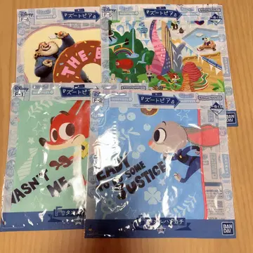 주토피아 제일복권 F상 타월 4종 세트