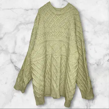 셀렉트 모카 아이보리 오버 니트 케이블 짜임 스웨터 프리 사이즈