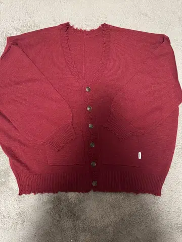 Perushu 데미지 가디건 레드