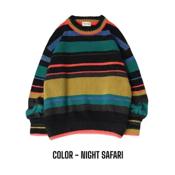 새상품 AMBERGLEAM 레인보우 울 니트 스웨터