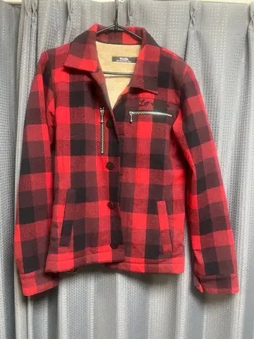 빨간색과 블랙 체크 무늬 플리스 자켓 punk 펑크