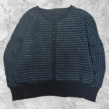 [ 라메 보더 니트 가디건 ] 긴팔 숏 기장