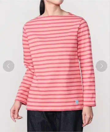 [ ORCIVAL ] 핑크 스트라이프 긴팔 티셔츠 bshop 사이즈 2