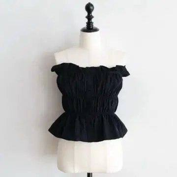 새상품 SeaRoomlynn Cotton 셔링 개더 뷔스티에 블랙