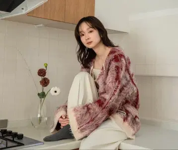 [ mideal ] 체크 셰기 니트 풀오버