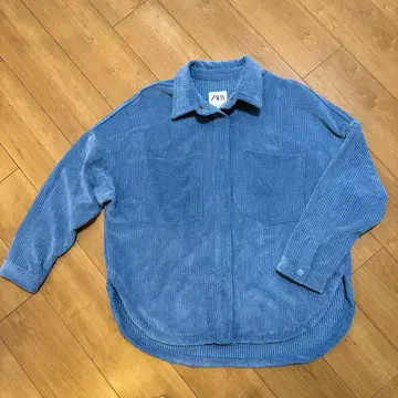 ZARA 코듀로이 셔츠 자켓 L 파랑