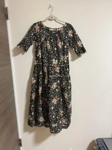 PINK HOUSE 꽃무늬 롱 원피스 7부 소매