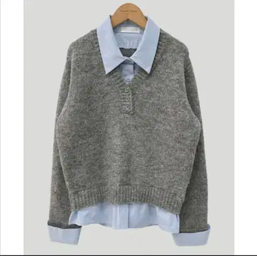 SONA 레이어드 셔츠 니트