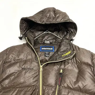 Marmot roial 콜라보 다운 자켓 브라운 후드 골드