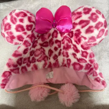 미니 팬캡 레오파드 무늬 핑크