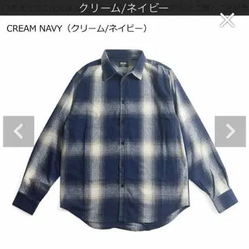 SHAKAWEAR 옴브레 체크 플란넬 셔츠 M 네이비 샤카웨어