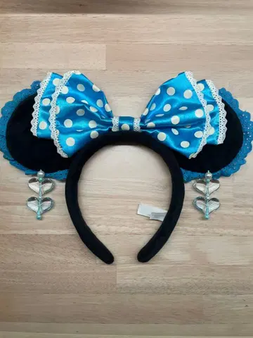 미니 리본 귀찌 머리띠 스카이블루