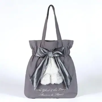 고스트&레이디 Maison de FLEUR 리본 토트백 그레이