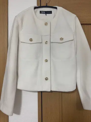ZARA 노카라 자켓 M 화이트