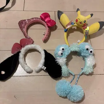 유니버셜 usj 머리띠 세트 키티 피카츄 벨 쿠키 몬스터