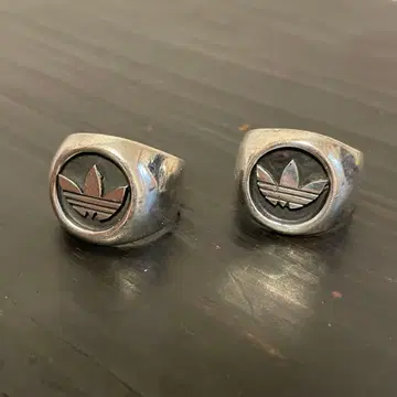 USED 반지 2점 세트 트레포일 스우시 로고