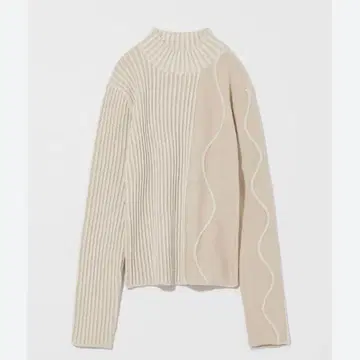 Eaphi WAVE ASYMMETRY RIB KNIT 아이보리