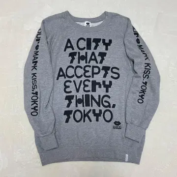 새상품급 ISETAN x KISS,TOKYO 쿠메섬유공업 맨투맨 그레이