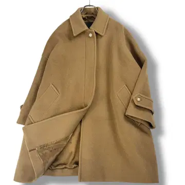 새상품급 매킨토시 런던 로즈리 체스터 칼라 코트 카멜 M