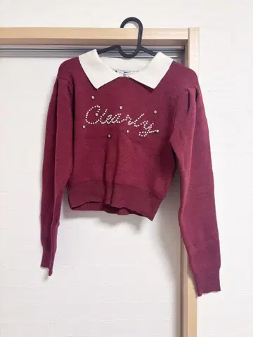 OLIVE des OLIVE 펄 로고 카라 부착 니트