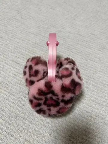 디즈니 미니 레오파드 무늬 귀도리 귀마개 핑크 방한