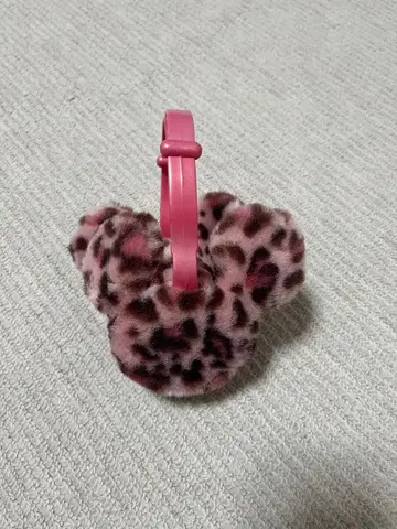 디즈니 미니 레오파드 무늬 귀도리 귀마개 핑크 방한