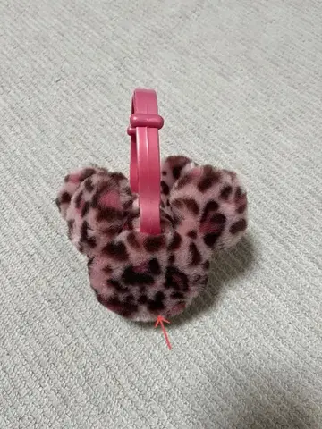 디즈니 미니 레오파드 무늬 귀도리 귀마개 핑크 방한
