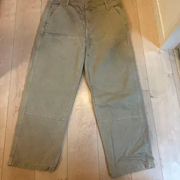 베이지 더블니 데님