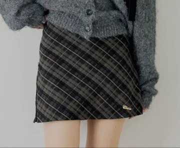 CHICO 2way 레이어드 체크 박스 타이트 미니 스커트