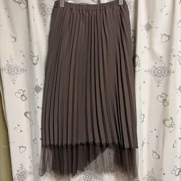 그레이지 튤 절개 롱 스커트