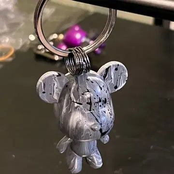 베어 아트 스플래쉬 페인트 키링 유체 베어