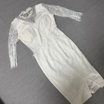 MOARADY/화이트 레이스 타이트 드레스