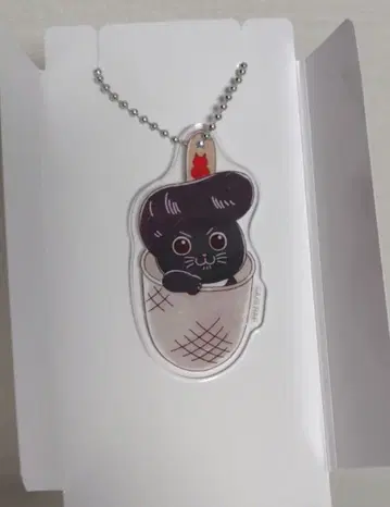 라멘 빨간 고양이 아크릴 키링 서브 시크릿