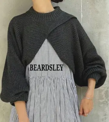 BEARDSLEY 비어즐리 카슈쿨 니트 볼레로 블랙 손세탁 가능
