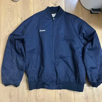 Buena 자수 네이비 봄버 자켓
